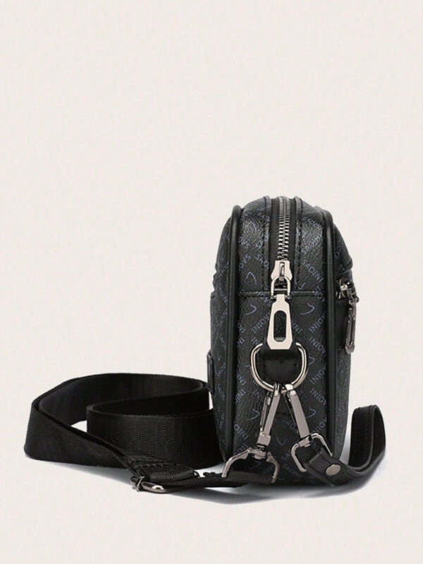 Sac carré en cuir PU à carreaux vintage pour hommes, sac bandoulière croisé petit et casual, imperméable, sac à bandoulière mode, sac pochette multifonctionnel pour téléphone portable, sac sacoche business pour les sports de plein air, les voyages, le travail, sac rétro, cadeaux de la Saint-Valentin, sacs à main, sacs noirs, accessoires pour vacances, autocollants pour sacs, sacs d'hiver, cadeaux de la Saint-Valentin pour les hommes, le portefeuille de la vie sportive vintage pour hommes – Image 5