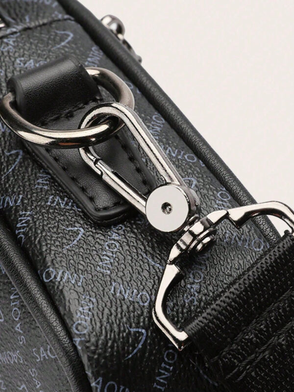 Sac carré en cuir PU à carreaux vintage pour hommes, sac bandoulière croisé petit et casual, imperméable, sac à bandoulière mode, sac pochette multifonctionnel pour téléphone portable, sac sacoche business pour les sports de plein air, les voyages, le travail, sac rétro, cadeaux de la Saint-Valentin, sacs à main, sacs noirs, accessoires pour vacances, autocollants pour sacs, sacs d'hiver, cadeaux de la Saint-Valentin pour les hommes, le portefeuille de la vie sportive vintage pour hommes – Image 7