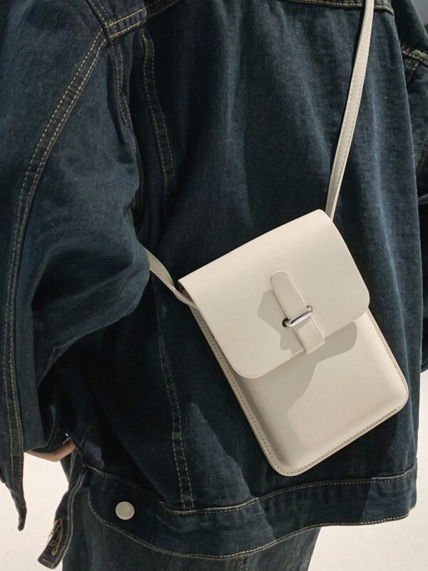 Mini sac carré à rabat minimaliste pour hommes, sac à main, sac d'école, sac banane, sac de sport pour lycéens et étudiants universitaires. Sac en cuir imperméable, idéal comme cadeau pour les fêtes de Noël, de la Saint-Valentin, d'Action de grâce. Sac besace, sac fourre-tout, sac de voyage, sac vintage – Image 2
