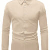 Manfinity Mode Chemise à manches longues pour hommes, coupe régulière, couleur unie pour les affaires ou les voyages de printemps/été – Image 6