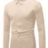 Manfinity Mode Chemise à manches longues pour hommes, coupe régulière, couleur unie pour les affaires ou les voyages de printemps/été – Image 9