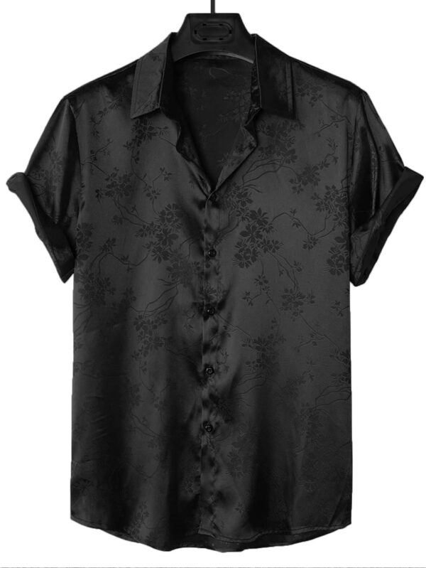 Manfinity Homme Homme Chemise fleuri en jacquard en satin