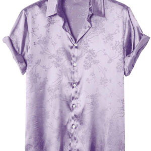 Manfinity Homme Homme Chemise fleuri en jacquard en satin