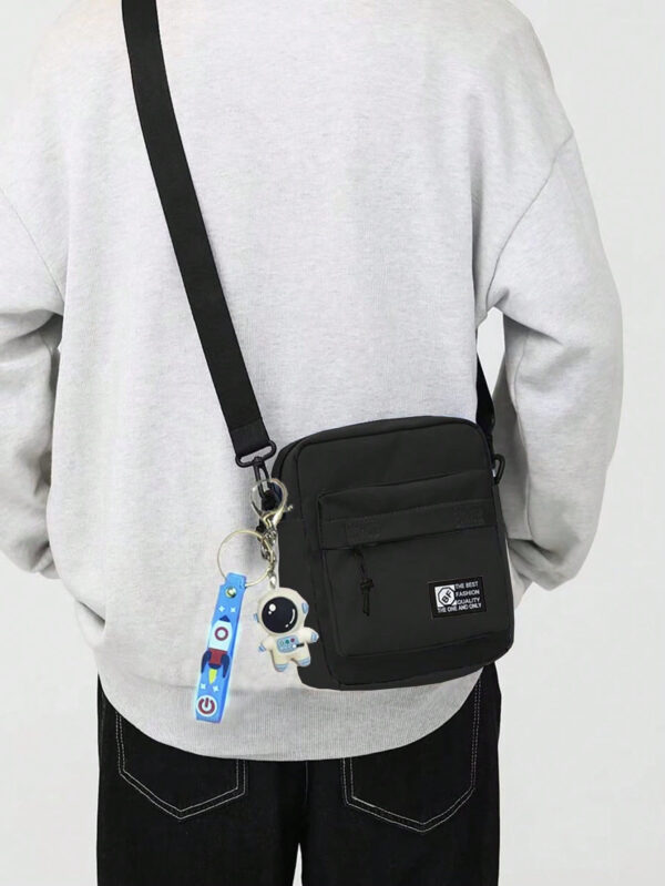 Décoration en forme d'astronaute, sac messenger en canevas mini crossbody pour homme, sac fourre-tout à motif blocs de couleurs, idéal pour Noël, Thanksgiving, automne, voyage d'hiver, cadeaux de vacances, sac messager, sac à bandoulière, sac de plage, sac de sport, cadeaux de Noël, Joyeux Noël, sac pour homme, randonnée, cadeaux de randonnée, étudiant, grande capacité, multifonction, plein air, portable, mode décontractée, cadeaux pour papa, voyage, drôle, sacs latéraux, sacoche, sac, sac cabas, sac de voyage, camping, sac banane, rentrée scolaire – Image 3