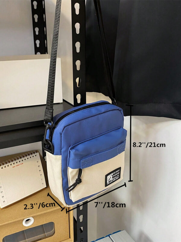 Décoration en forme d'astronaute, sac messenger en canevas mini crossbody pour homme, sac fourre-tout à motif blocs de couleurs, idéal pour Noël, Thanksgiving, automne, voyage d'hiver, cadeaux de vacances, sac messager, sac à bandoulière, sac de plage, sac de sport, cadeaux de Noël, Joyeux Noël, sac pour homme, randonnée, cadeaux de randonnée, étudiant, grande capacité, multifonction, plein air, portable, mode décontractée, cadeaux pour papa, voyage, drôle, sacs latéraux, sacoche, sac, sac cabas, sac de voyage, camping, sac banane, rentrée scolaire – Image 6
