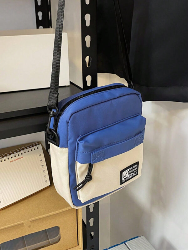 Décoration en forme d'astronaute, sac messenger en canevas mini crossbody pour homme, sac fourre-tout à motif blocs de couleurs, idéal pour Noël, Thanksgiving, automne, voyage d'hiver, cadeaux de vacances, sac messager, sac à bandoulière, sac de plage, sac de sport, cadeaux de Noël, Joyeux Noël, sac pour homme, randonnée, cadeaux de randonnée, étudiant, grande capacité, multifonction, plein air, portable, mode décontractée, cadeaux pour papa, voyage, drôle, sacs latéraux, sacoche, sac, sac cabas, sac de voyage, camping, sac banane, rentrée scolaire – Image 7