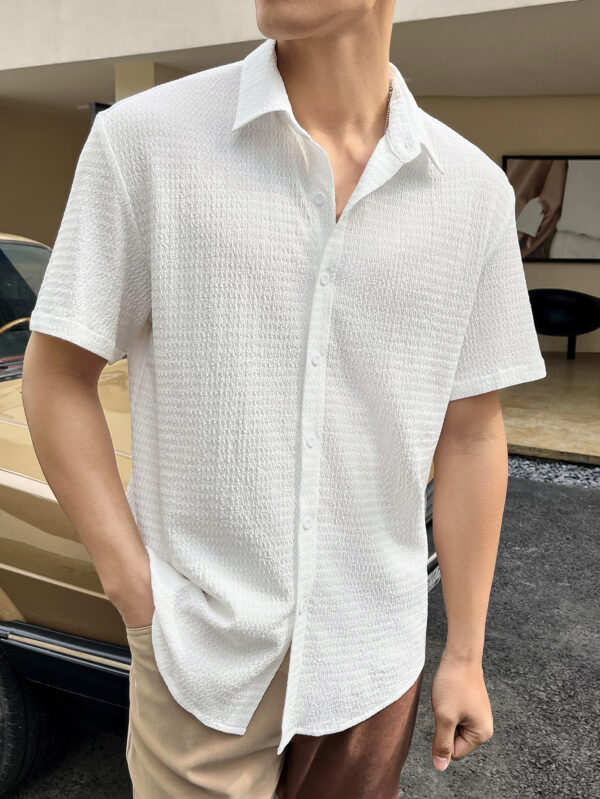 Manfinity Homme Chemise À Boutons Et Épaules Baissées Pour Hommes – Image 2