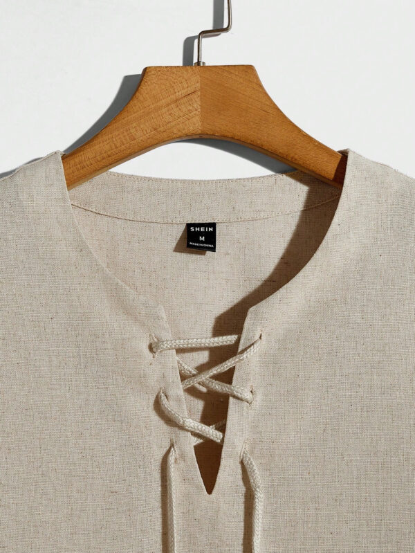 Manfinity Modomio Top ample avec laçage avant, épaules tombantes et ourlet asymétrique pour hommes – Image 11
