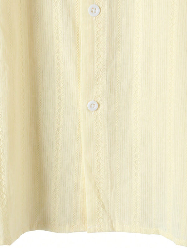 Manfinity Homme Chemise casual pour hommes à manches courtes unie avec col contrastant de couleur unie, pour l'été, pour sortir – Image 4
