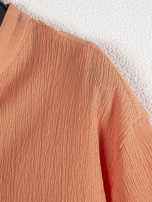 Manfinity Homme Chemise décontractée à demi-bouton pour hommes de couleur unie – Image 9