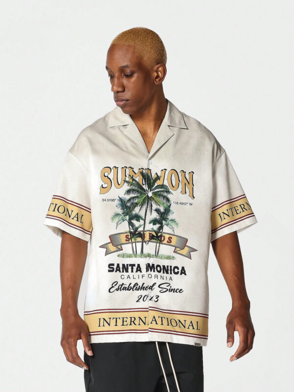 SUMWON Chemise à coupe décontractée avec impression intégrale – Image 2