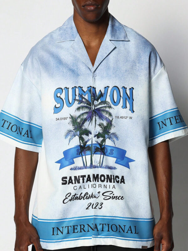 SUMWON Chemise à coupe décontractée avec impression intégrale – Image 7