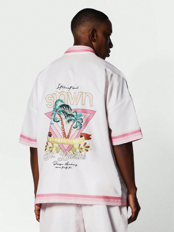 SUMWON Chemise ajustée avec impression sur toute la surface – Image 3