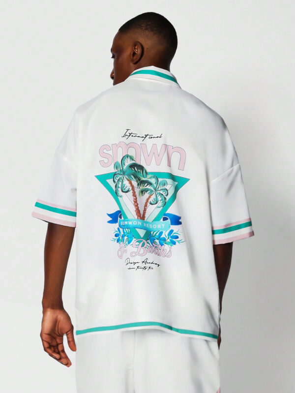 SUMWON Chemise ajustée avec impression sur toute la surface – Image 4