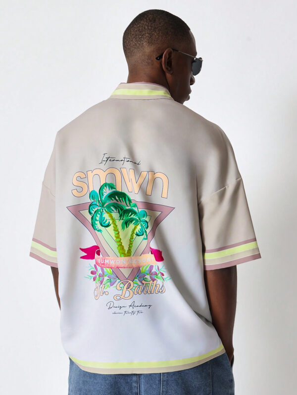 SUMWON Chemise ajustée avec impression sur toute la surface – Image 7