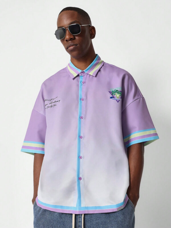 SUMWON Chemise ajustée avec impression sur toute la surface – Image 8