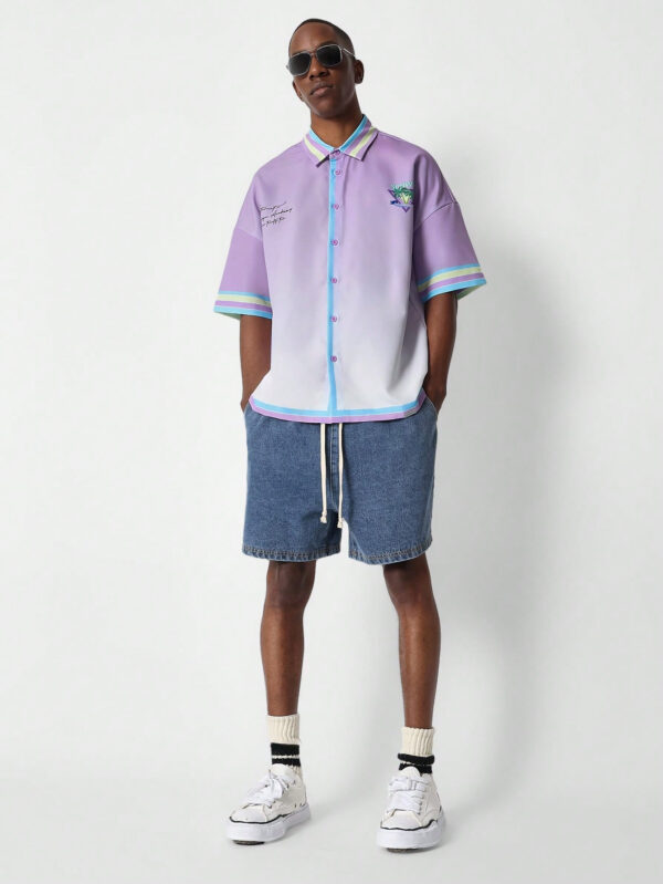 SUMWON Chemise ajustée avec impression sur toute la surface – Image 10