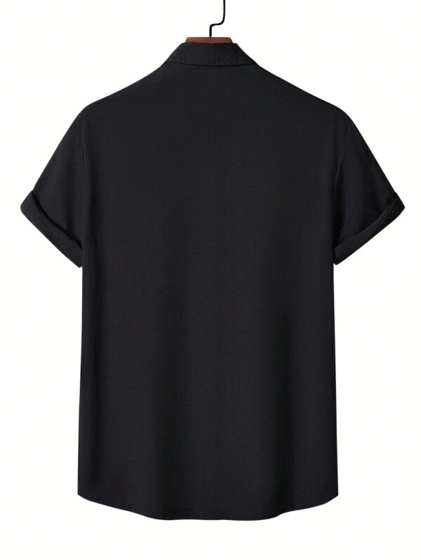 Chemise col à manches courtes décontractée avec imprimé chat graphique pour homme, pour sortir – Image 4