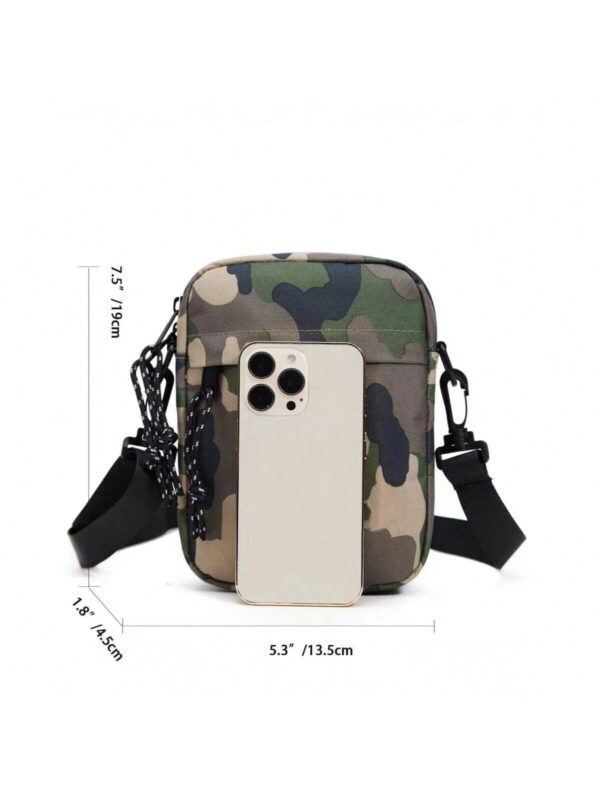 Nouveau sac banane pour homme de petite taille, design camouflage, sac bandoulière, sac besace, sac carré pour les vacances, les essentiels de voyage, les sacs d'école et de collège, les cadeaux de Noël, les cadeaux pour homme, les sacs de randonnée de grande capacité multifonctionnels pour l'extérieur et les loisirs – Image 4