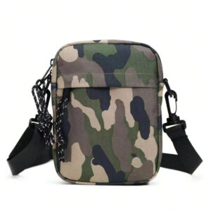 Nouveau sac banane pour homme de petite taille, design camouflage, sac bandoulière, sac besace, sac carré pour les vacances, les essentiels de voyage, les sacs d'école et de collège, les cadeaux de Noël, les cadeaux pour homme, les sacs de randonnée de grande capacité multifonctionnels pour l'extérieur et les loisirs