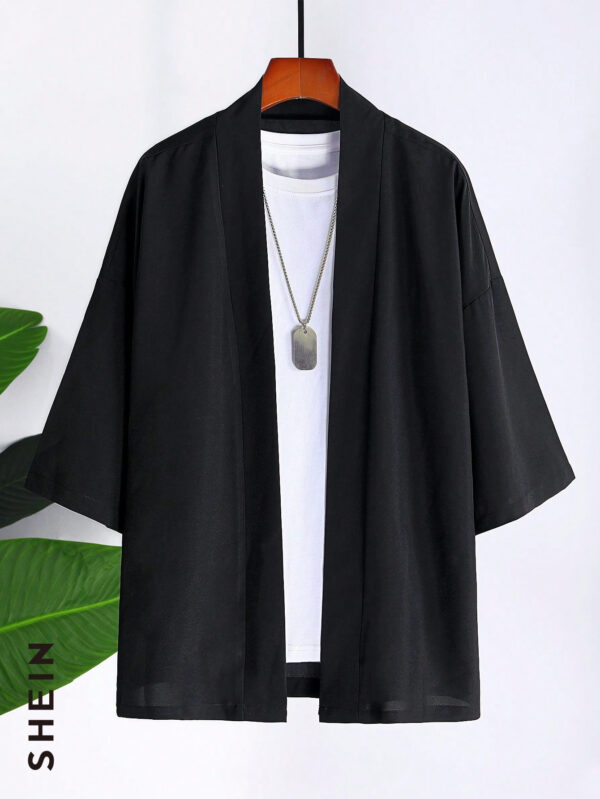 Manfinity Homme Chemise kimono à épaulettes tombantes pour homme, sans tee-shirt