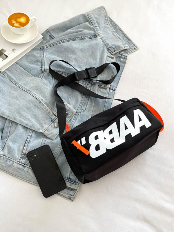 Sac bandoulière pour homme, style tendance Ins cool hip-hop, sac à bandoulière style japonais, sac de messager décontracté et simple pour étudiant, sac de collège pour la rue, sac multifonction homme, sac bandoulière homme, sac à dos homme, sac à bandoulière homme, sac cylindrique homme, sac homme hiver, sac de voyage noir, sac pour homme, sac été rentrée scolaire – Image 9