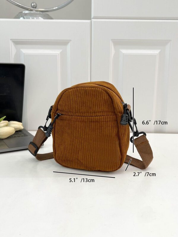 Sac à épaule mini casual sporty en velours côtelé de couleur unie, sac bandoulière, sac carré pour les essentiels de voyage, sac d'école pour le collège, sac cylindrique pour hommes, sac de messager pour l'extérieur en hiver, grand sac multifonctionnel cadeau pour les vacances, sac fourre-tout pour hommes, sac d'été, sac de rentrée scolaire – Image 5