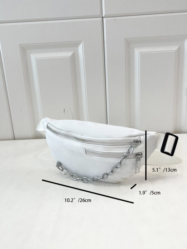 1 pièce Sac de poitrine de style loisir pour homme de style sportif à la mode, avec fermeture éclair à chaîne métallique en nylon de couleur unie. Cadeau amusant pour les voyages, Noël, vacances, randonnée. Sac multifonction grande capacité tendance, décontracté, idéal pour les étudiants, les pères, les petits amis. – Image 3