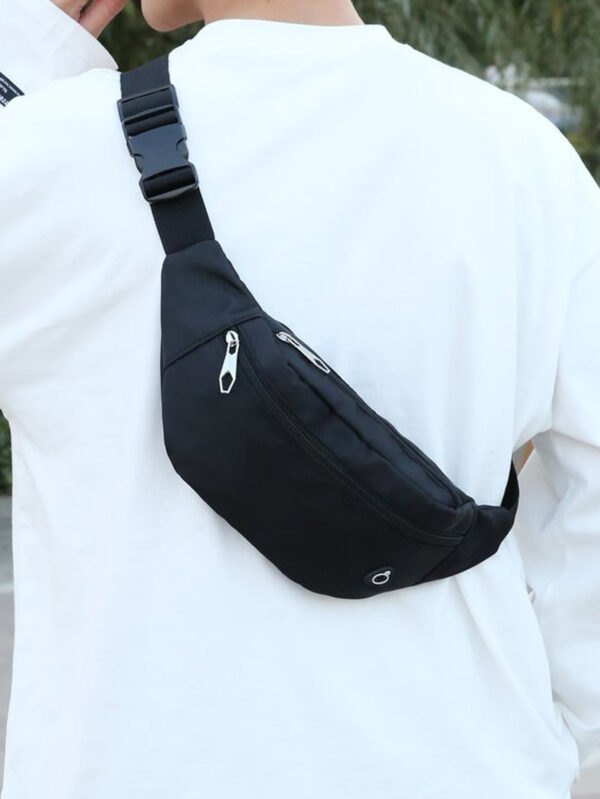 Sac banane décoré de patchs pour hommes, sac de poitrine multifonctionnel pour collège, université, livres, vacances, voyage, cadeau pour hommes, Saint-Valentin, grande capacité, noir, sac d'été, sac d'étudiant, sac de loisirs extérieurs