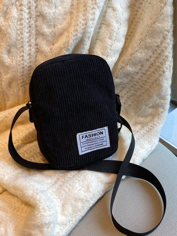 Mini sac bandoulière en velours côtelé, sac à bandoulière polyester minimaliste décontracté pour les voyages, les vacances, l'école, le sport. Léger, cadeau pour hommes, cadeau pour père, sac de plage, sac de sport, sac noir, sac étudiant grande capacité multifonctionnel, cadeaux amusants