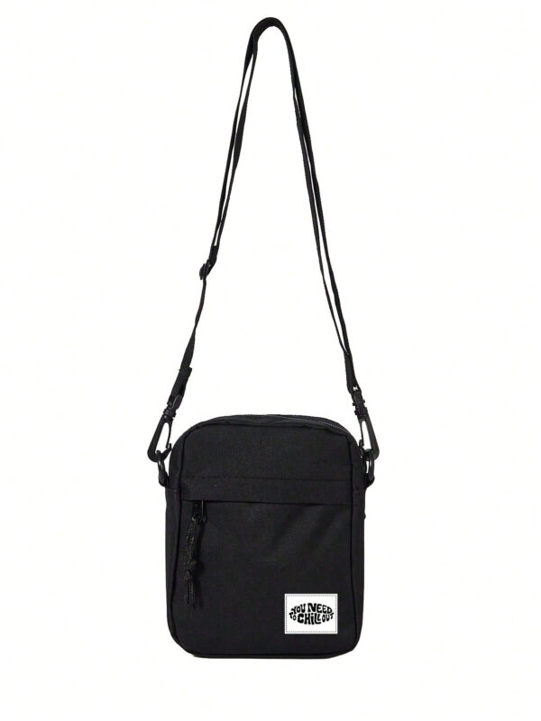HELLFUNCO Sac bandoulière d'artiste de style rétro de rue pour hommes avec patch lettres, vacances – Image 5