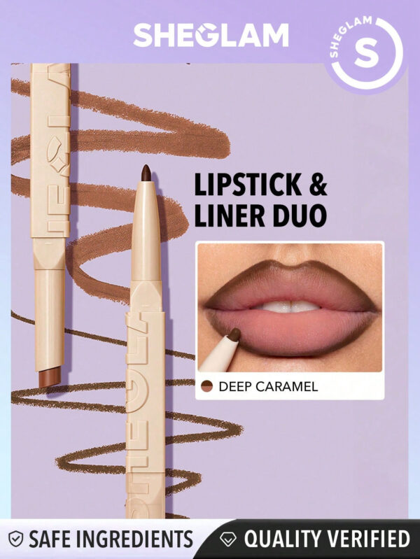 SHEGLAM Duo Rouge À LèVres Et Doublure Glam 101 - Macaron 2-En-1 Doublure Pour Les LèVres À Double ExtréMité Et Rouge À LèVres Mat Crayon Rouge À LèVres Hautement Pigmenté, Longue Tenue, Lisse Et Facile À Porter Maquillage Des LèVres     NoëL Cadeau De NoëL Hiver Thanksgiving DéCoration De NoëL Maquillage FÊTe Plage Voyage Vacances Rose Y321K Saint-Valentin DéCor Amour Cadeau Hiver Maquillage FÊTe Plage Voyage Vacances Rose Y2K Promos Offres Camping ExtéRieur PréSent Rose Mode Fille Nouvelle AnnéE CosméTique Cosplayer Meilleur Voyage FêTes Couleur Fantaisie Campus éCole Charme Ambiance Cny Nouvel An Chinois – Image 4