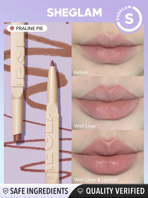 SHEGLAM Duo Rouge À LèVres Et Doublure Glam 101 - Macaron 2-En-1 Doublure Pour Les LèVres À Double ExtréMité Et Rouge À LèVres Mat Crayon Rouge À LèVres Hautement Pigmenté, Longue Tenue, Lisse Et Facile À Porter Maquillage Des LèVres     NoëL Cadeau De NoëL Hiver Thanksgiving DéCoration De NoëL Maquillage FÊTe Plage Voyage Vacances Rose Y321K Saint-Valentin DéCor Amour Cadeau Hiver Maquillage FÊTe Plage Voyage Vacances Rose Y2K Promos Offres Camping ExtéRieur PréSent Rose Mode Fille Nouvelle AnnéE CosméTique Cosplayer Meilleur Voyage FêTes Couleur Fantaisie Campus éCole Charme Ambiance Cny Nouvel An Chinois – Image 6