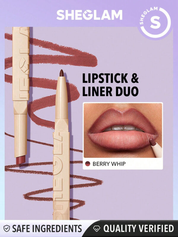 SHEGLAM Duo Rouge À LèVres Et Doublure Glam 101 - Macaron 2-En-1 Doublure Pour Les LèVres À Double ExtréMité Et Rouge À LèVres Mat Crayon Rouge À LèVres Hautement Pigmenté, Longue Tenue, Lisse Et Facile À Porter Maquillage Des LèVres     NoëL Cadeau De NoëL Hiver Thanksgiving DéCoration De NoëL Maquillage FÊTe Plage Voyage Vacances Rose Y321K Saint-Valentin DéCor Amour Cadeau Hiver Maquillage FÊTe Plage Voyage Vacances Rose Y2K Promos Offres Camping ExtéRieur PréSent Rose Mode Fille Nouvelle AnnéE CosméTique Cosplayer Meilleur Voyage FêTes Couleur Fantaisie Campus éCole Charme Ambiance Cny Nouvel An Chinois – Image 7