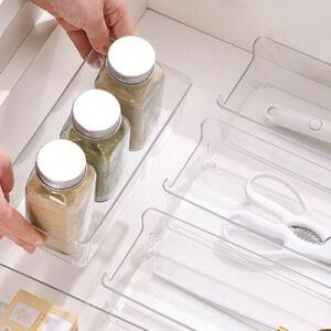 Boîte de rangement pour cosmétiques de bureau à tiroir, set d'organisateurs de tiroir en plastique transparent de 2 pièces/6 pièces, boîte de rangement transparente pour commode, boîte de rangement exquise, organisateurs de tiroirs de bureau et boîtes de rangement pour le maquillage, les bijoux, les gadgets pour la cuisine, la chambre, la salle de bain, le bureau. Cadeau de Noël idéal