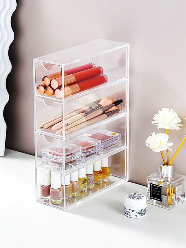 1 pièce Organiseur de lunettes et lunettes de soleil transparent à 4 couches et 4 tiroirs avec poignée de tiroir