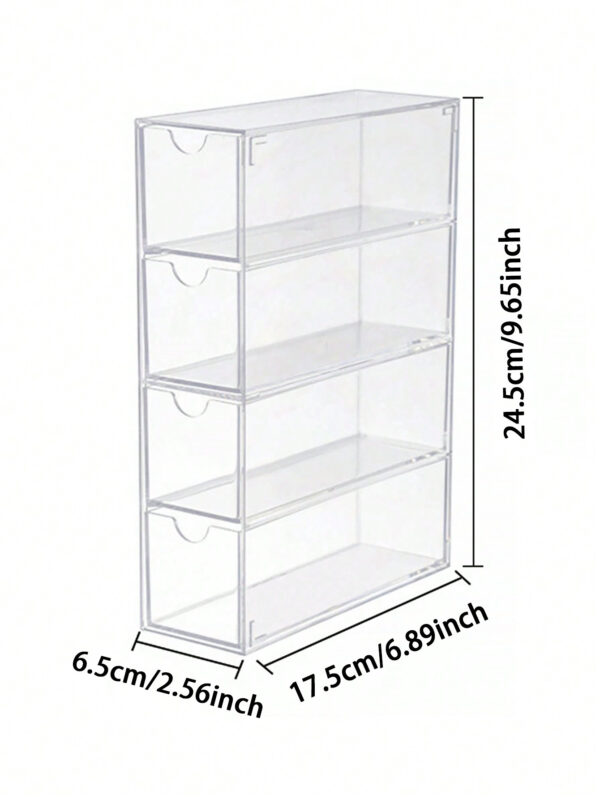 1 pièce Organiseur de lunettes et lunettes de soleil transparent à 4 couches et 4 tiroirs avec poignée de tiroir – Image 6