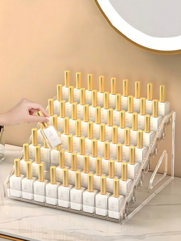 1 pièce Présentoir cosmétique de table transparent multi-couche détachable avec boucle, boîte de rangement pour vernis à ongles, présentoir multifonctionnel pour vernis à ongles, rouge à lèvres, outils de beauté et produits de soins de la peau