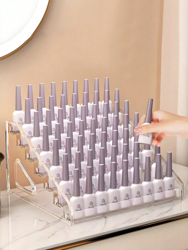 1 pièce Présentoir cosmétique de table transparent multi-couche détachable avec boucle, boîte de rangement pour vernis à ongles, présentoir multifonctionnel pour vernis à ongles, rouge à lèvres, outils de beauté et produits de soins de la peau – Image 3