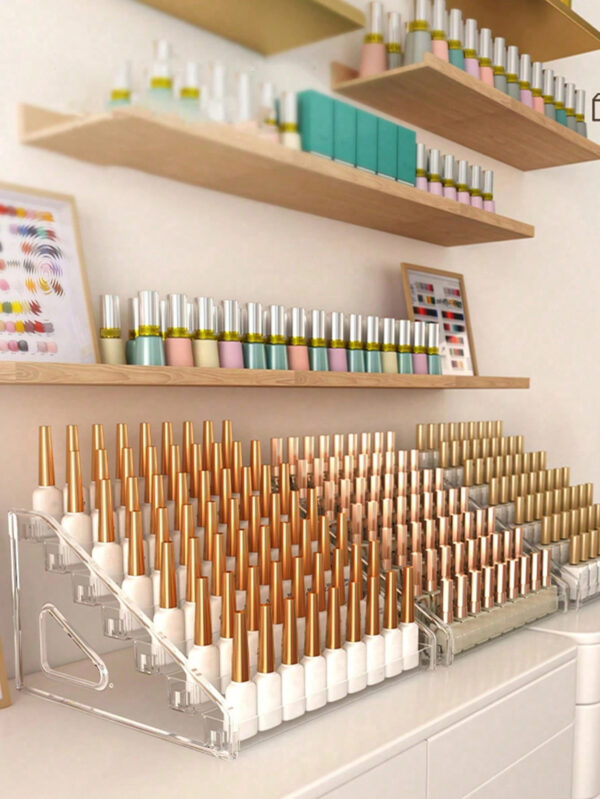 1 pièce Présentoir cosmétique de table transparent multi-couche détachable avec boucle, boîte de rangement pour vernis à ongles, présentoir multifonctionnel pour vernis à ongles, rouge à lèvres, outils de beauté et produits de soins de la peau – Image 6