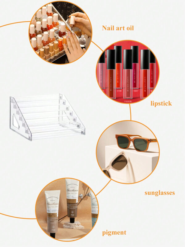 1 pièce Présentoir cosmétique de table transparent multi-couche détachable avec boucle, boîte de rangement pour vernis à ongles, présentoir multifonctionnel pour vernis à ongles, rouge à lèvres, outils de beauté et produits de soins de la peau – Image 8