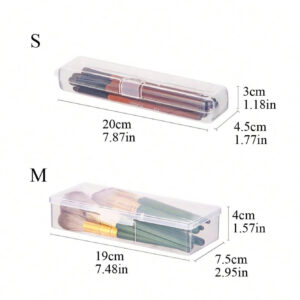 Porte-pinceau De Maquillage En Plastique, Boîte À Cosmétiques Transparente Minimaliste Anti-poussière, Pour La Maison, Cadeau Pour La Saint-valentin 1 Pièce