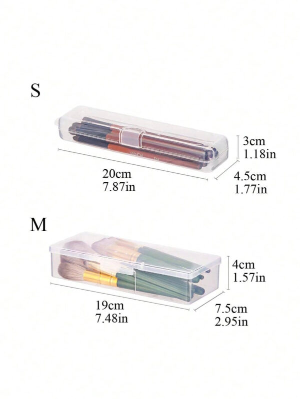 Porte-pinceau De Maquillage En Plastique, Boîte À Cosmétiques Transparente Minimaliste Anti-poussière, Pour La Maison, Cadeau Pour La Saint-valentin 1 Pièce – Image 6