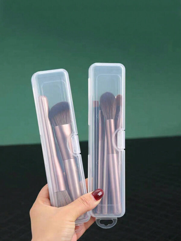 Porte-pinceau De Maquillage En Plastique, Boîte À Cosmétiques Transparente Minimaliste Anti-poussière, Pour La Maison, Cadeau Pour La Saint-valentin 1 Pièce – Image 8