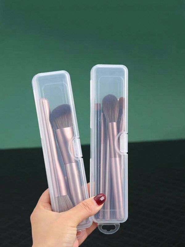 Porte-pinceau De Maquillage En Plastique, Boîte À Cosmétiques Transparente Minimaliste Anti-poussière, Pour La Maison, Cadeau Pour La Saint-valentin 1 Pièce – Image 10