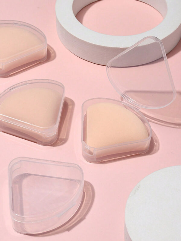 2 pièces/4 pièces/8 pièces/Set Porte-éponge de maquillage en forme de pétale, boîte de rangement créative pour éponges de maquillage, contenant de protection transparent réutilisable pour éponges de maquillage, convient pour les voyages et l'extérieur – Image 3