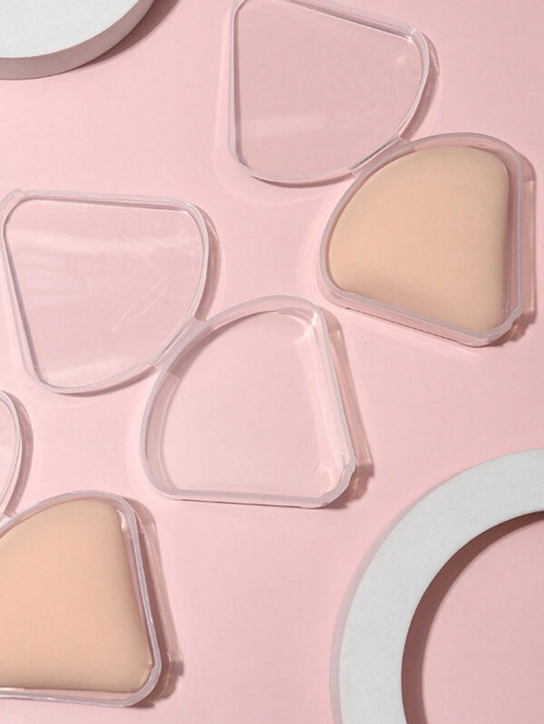 2 pièces/4 pièces/8 pièces/Set Porte-éponge de maquillage en forme de pétale, boîte de rangement créative pour éponges de maquillage, contenant de protection transparent réutilisable pour éponges de maquillage, convient pour les voyages et l'extérieur – Image 5