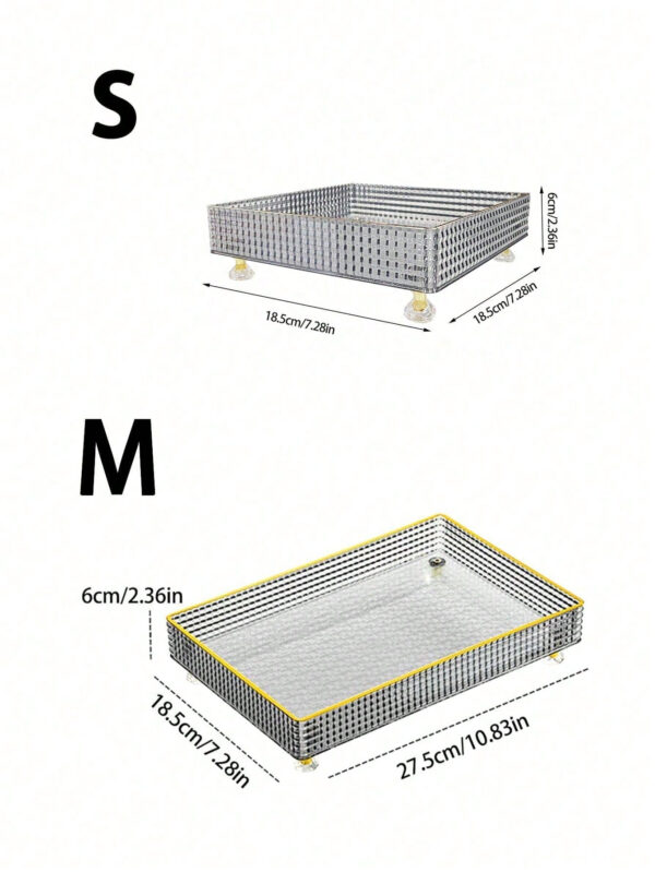 1/2 pièces Organisateur de maquillage, plateau de salle de bain de vanité, boîte de rangement de parfum de maquillage, plateau de rangement d'anneau de maquillage, plateau de table de toilette, étagère décorative organisateur de bijoux et de maquillage, support de rangement de cosmétiques de salle de bain, plateau de rangement et d'affichage de bureau pour la décoration de la maison, la salle de bain, le cadeau. – Image 4