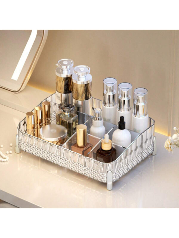 1/2 pièces Organisateur de maquillage, plateau de salle de bain de vanité, boîte de rangement de parfum de maquillage, plateau de rangement d'anneau de maquillage, plateau de table de toilette, étagère décorative organisateur de bijoux et de maquillage, support de rangement de cosmétiques de salle de bain, plateau de rangement et d'affichage de bureau pour la décoration de la maison, la salle de bain, le cadeau. – Image 18