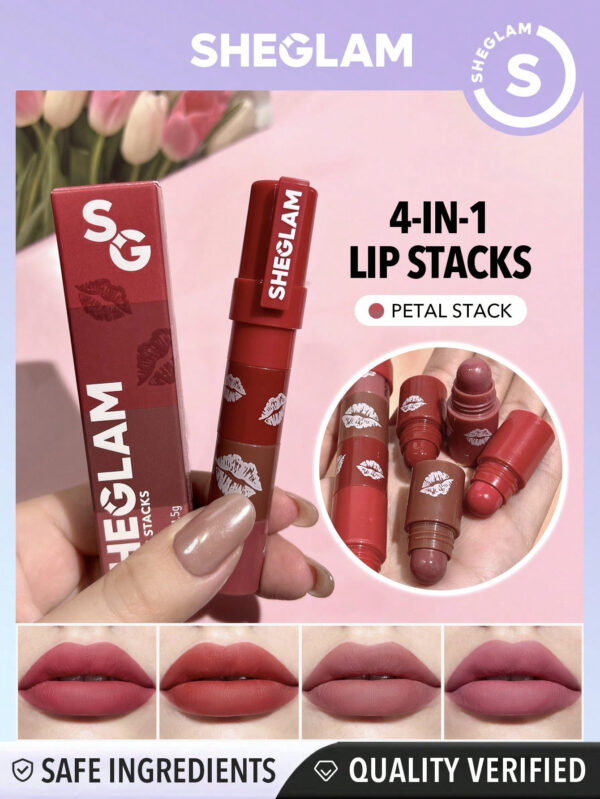 SHEGLAM Mega Lip Stacks-Petal Stack     NoëL Cadeau De NoëL Hiver Thanksgiving DéCoration De NoëL Maquillage FÊTe Plage Voyage Vacances Rose Y1216K Saint-Valentin DéCor Amour Cadeau Hiver Maquillage FÊTe Plage Voyage Vacances Rose Y2K Promos Offres Camping ExtéRieur PréSent Rose Mode Fille Nouvelle AnnéE CosméTique Cosplayer Meilleur Voyage FêTes Couleur Fantaisie Campus éCole Charme Ambiance Cny Nouvel An Chinois – Image 2